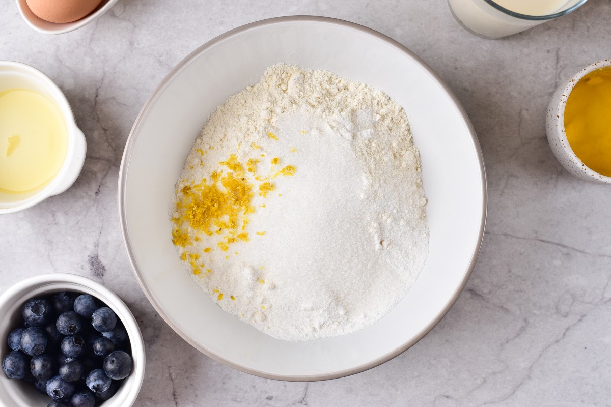 Mixing dry ingredients in a bowl