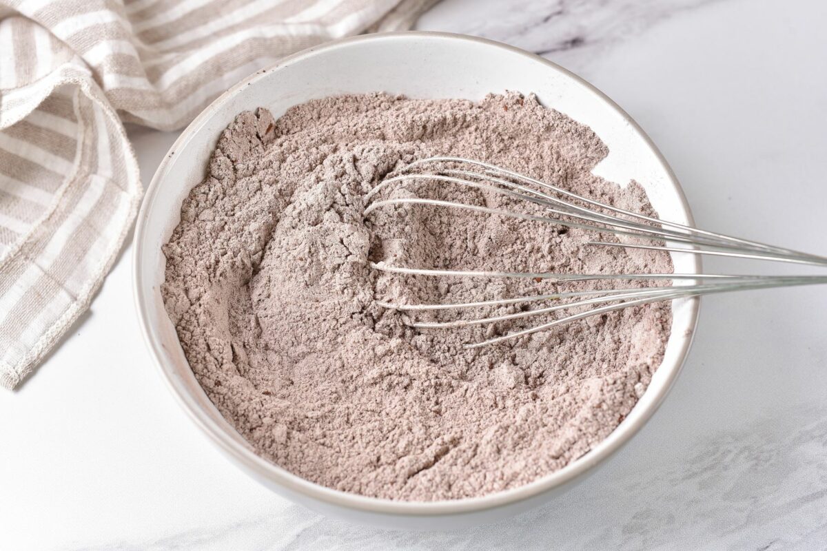 Mixed dry ingredients in a bowl