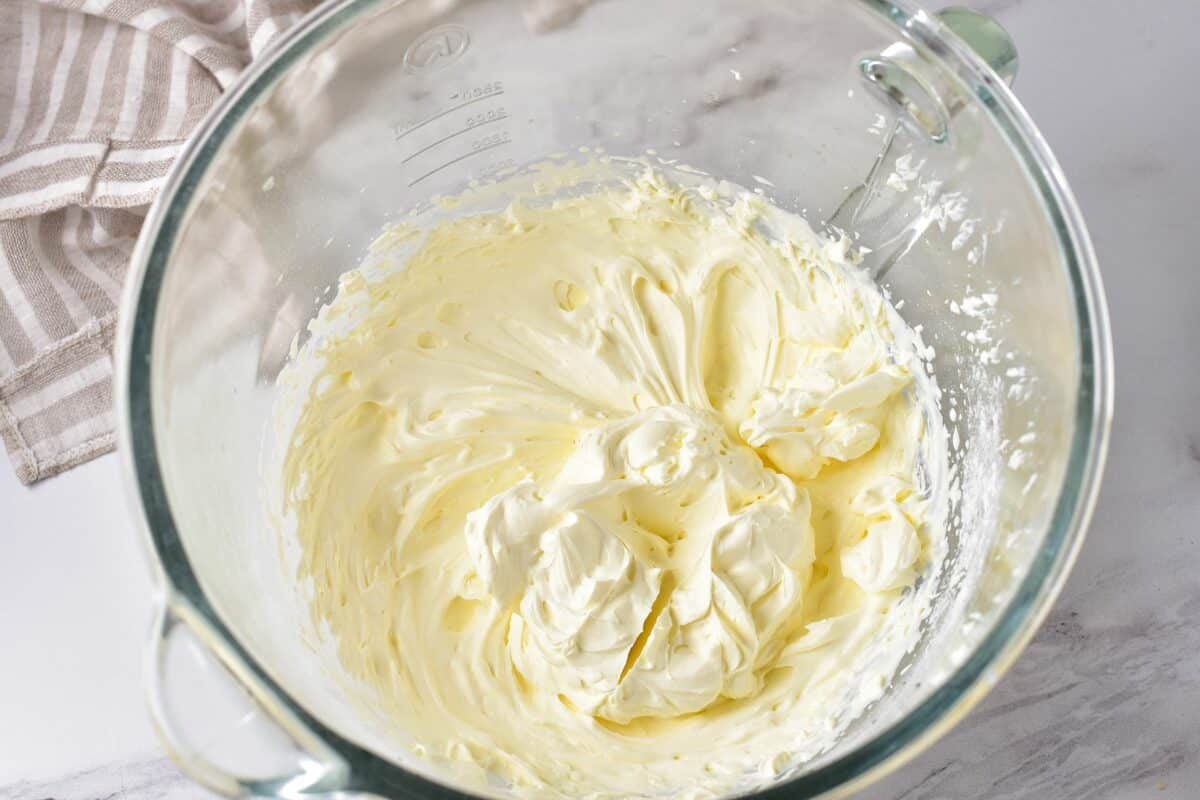 Whipping cream in a bowl