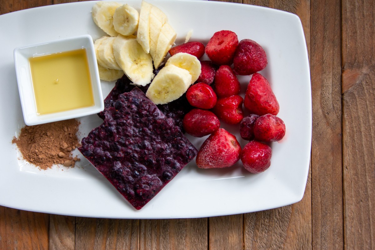 Smoothie ingredients on a plate