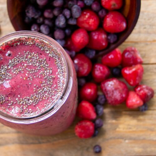 Blueberry strawberry smoothie