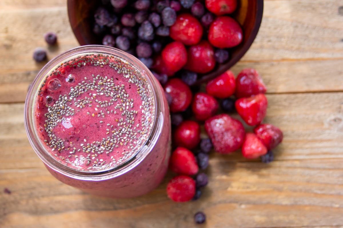 Blueberry strawberry smoothie