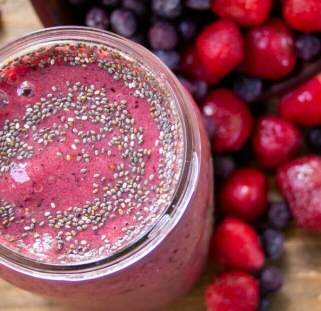 Blueberry strawberry smoothie