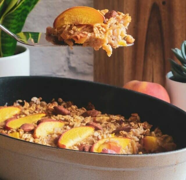 Peach baked oatmeal