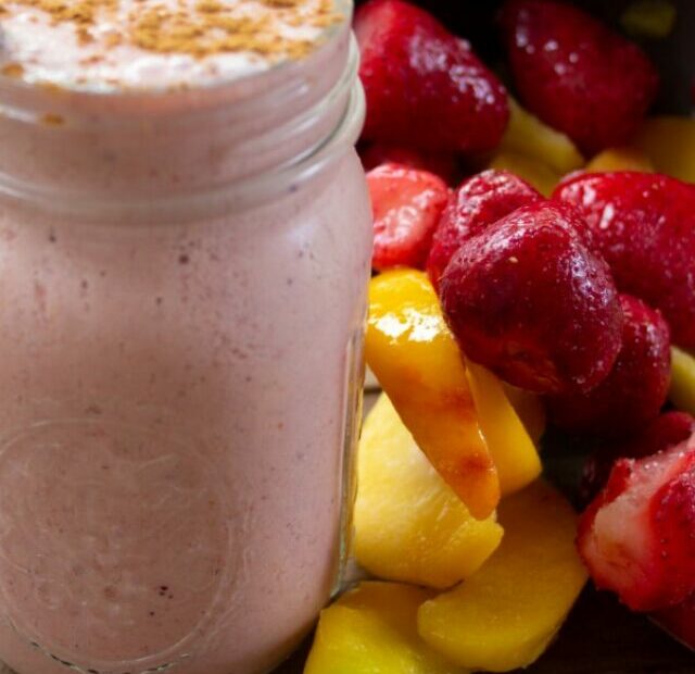 Strawberry peach smoothie