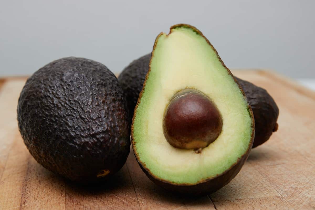 Slices of avocado on a table