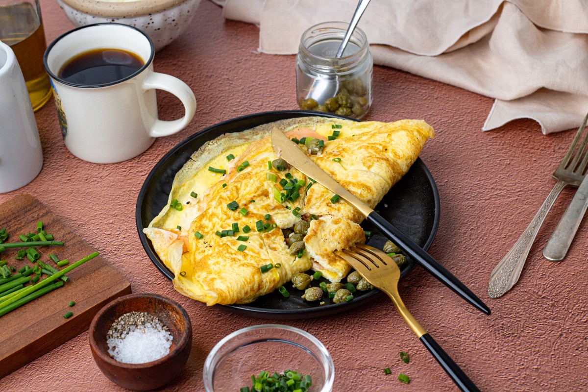 Salmon omelette