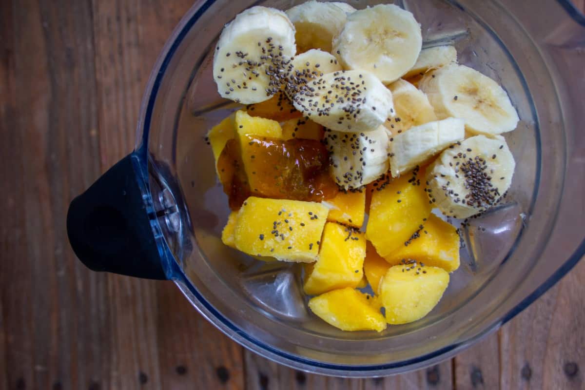 Fruits in a blender