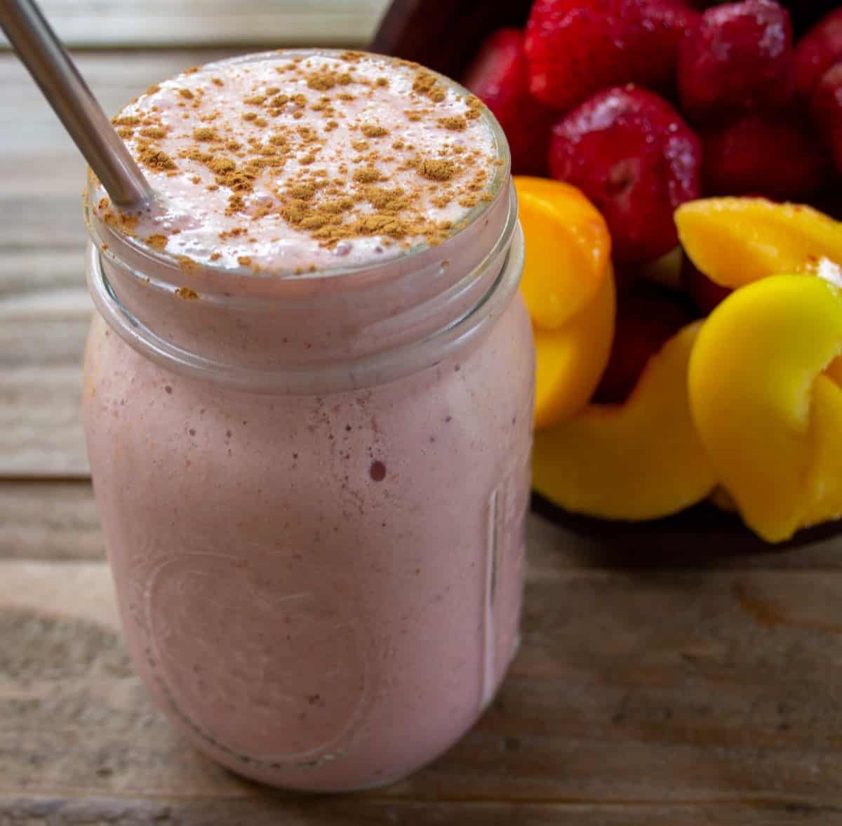 Strawberry peach smoothie