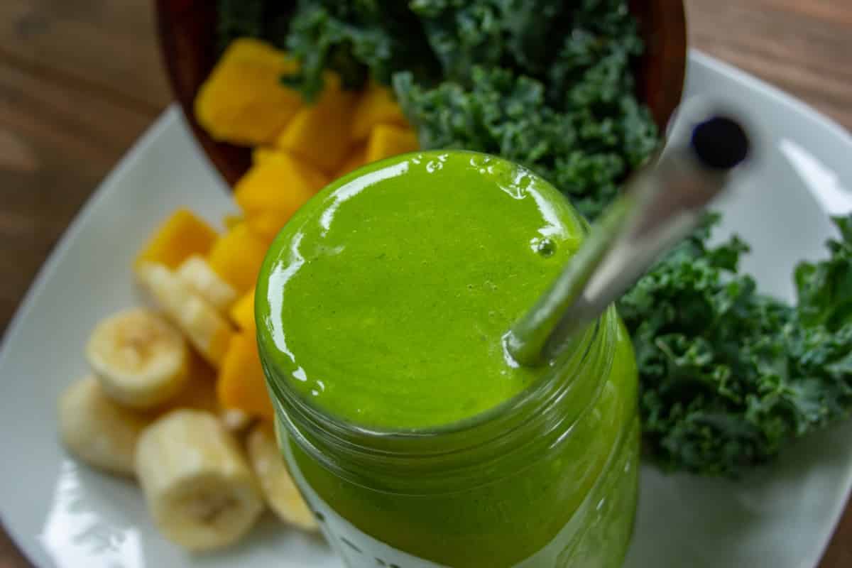 Smoothie in a mason jar