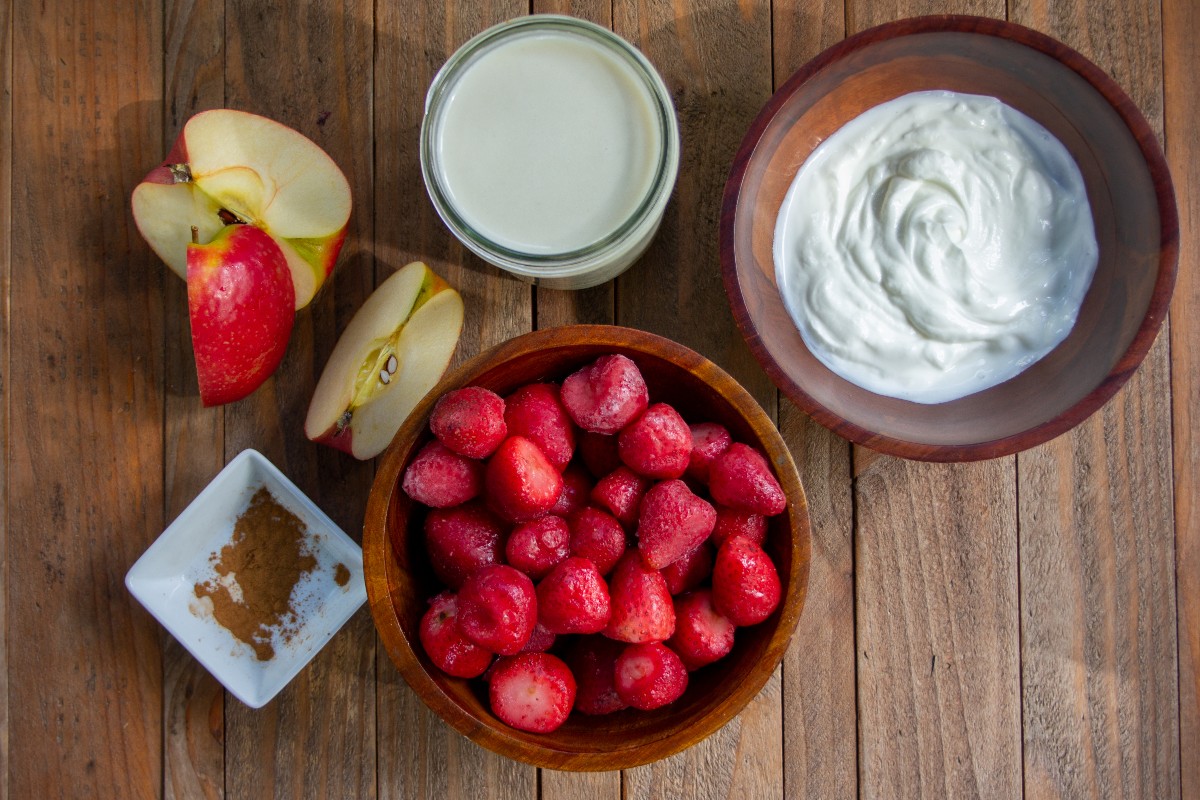 Smoothie ingredients on a table