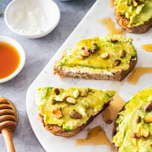 Avocado toast with honey