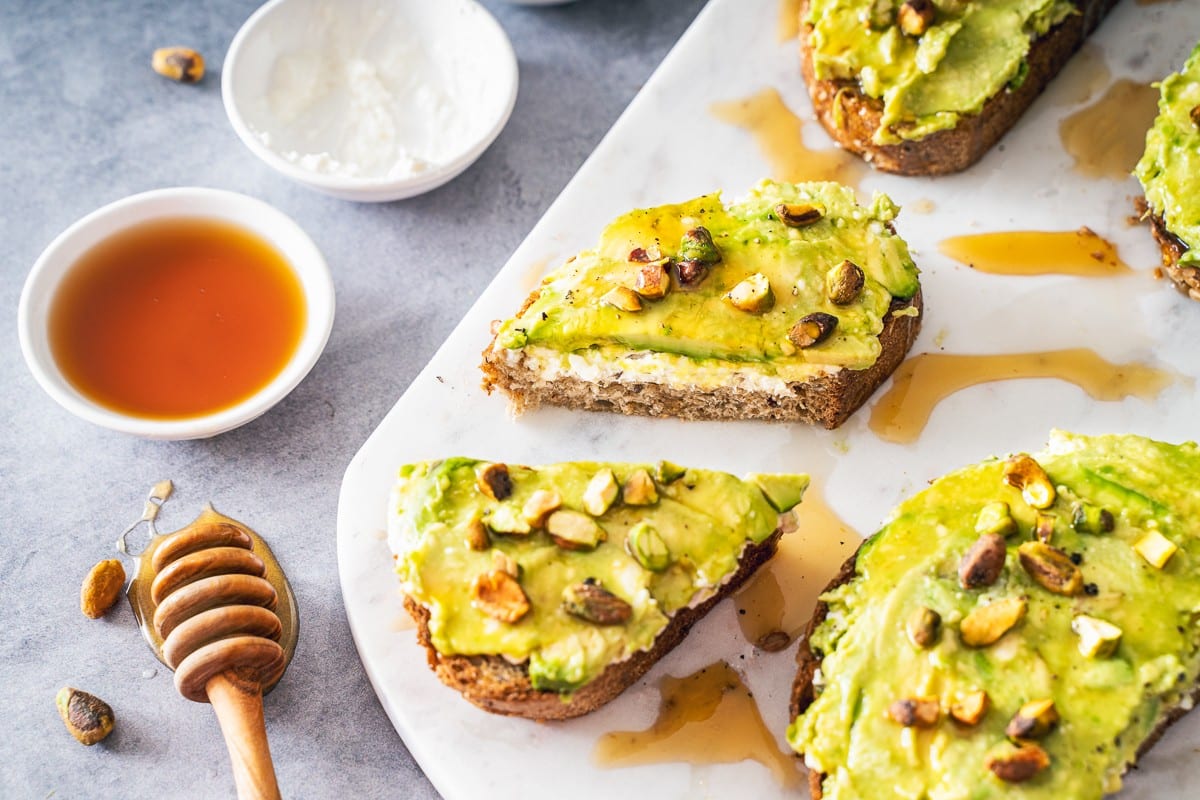 Avocado toast with honey