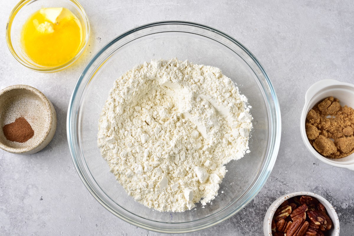 Mixing dry ingredients in a bowl