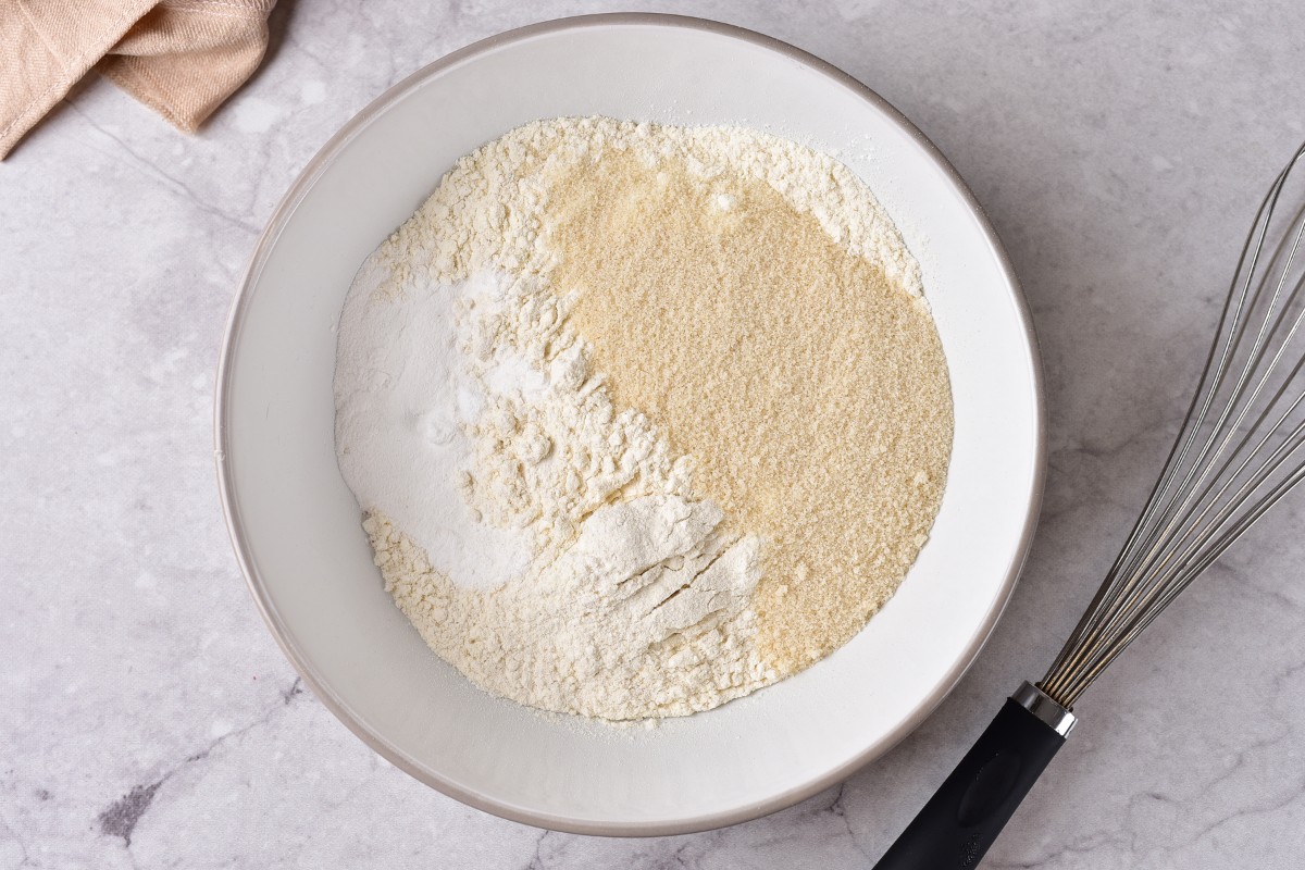 Mixing dry ingredients in a bowl