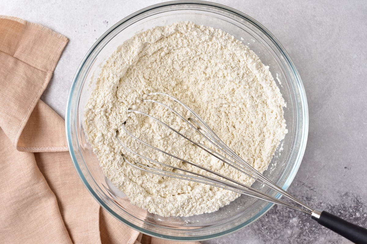 Mixing dry ingredients in a bowl