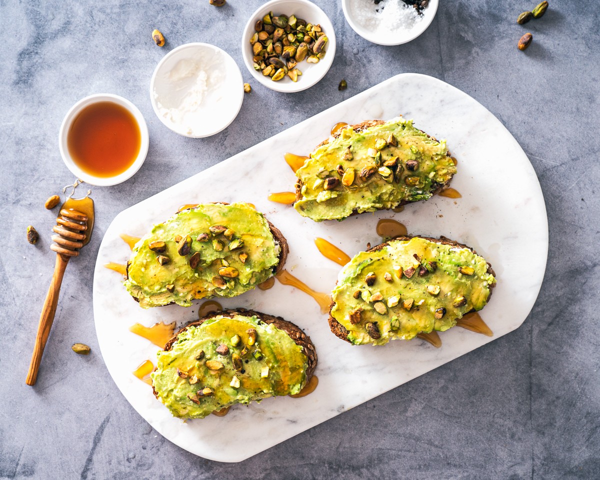 Avocado toast with honey