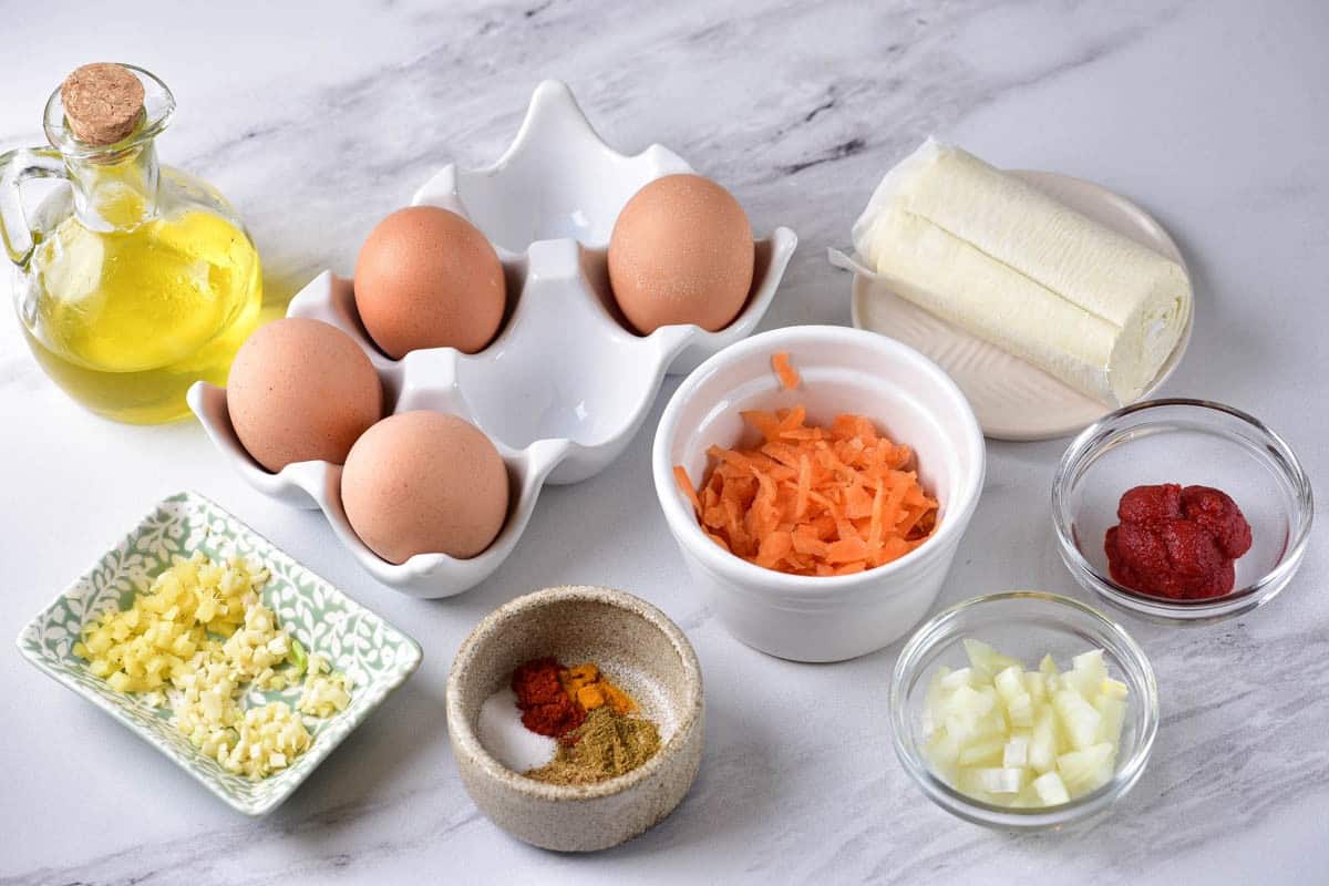 Ingredients on a table