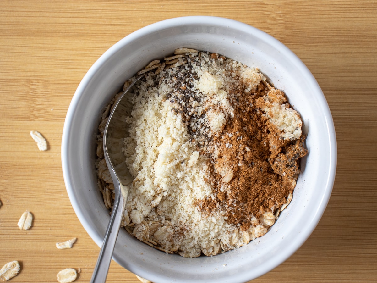 Mixing dry ingredients in a bowl