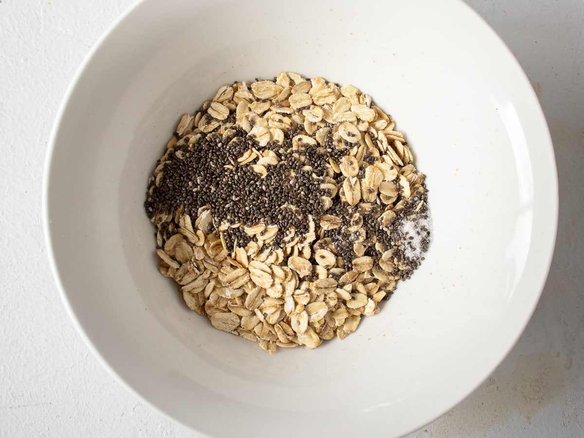 Mixing dry ingredients in a bowl