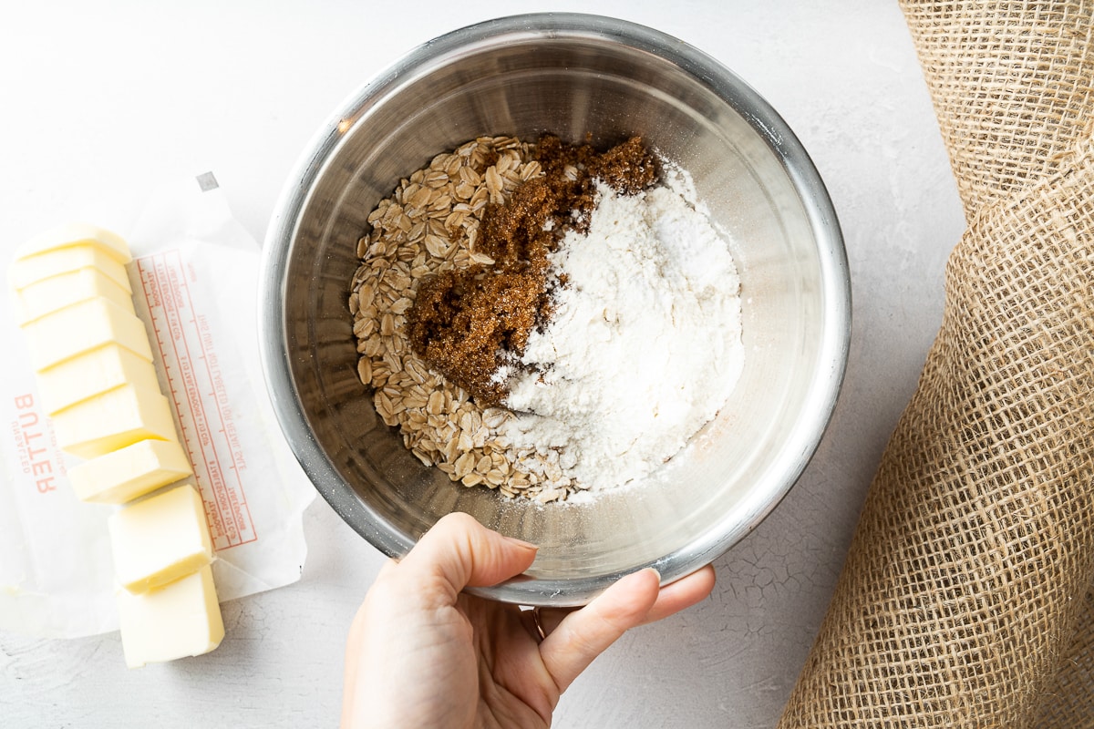 Adding oats and other dry ingredients