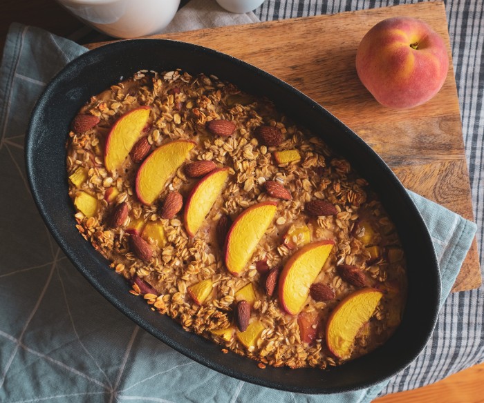 Peach baked oatmeal