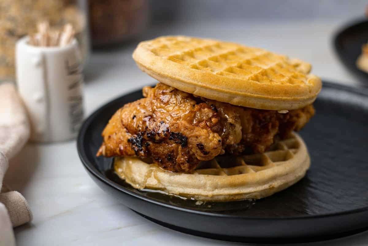 Chicken and waffle sandwich