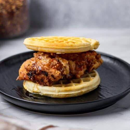 Chicken and waffle sandwich