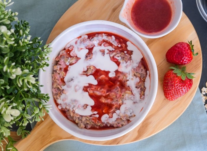 Strawberries and cream oatmeal