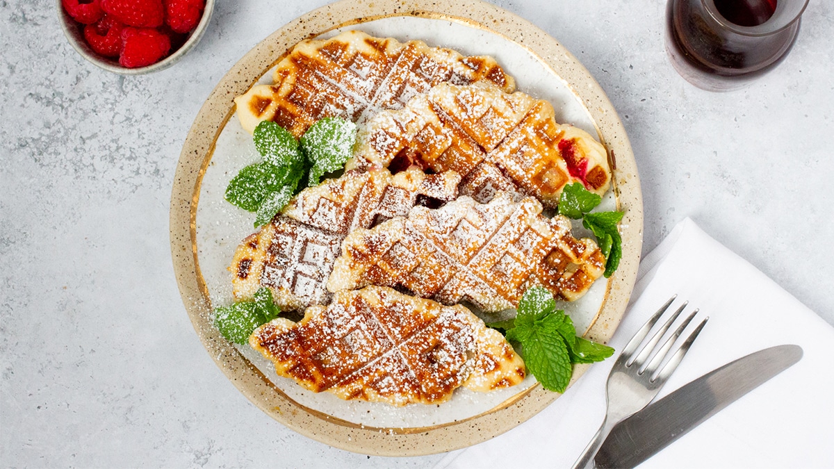 Stuffed Croffles (Croissant Waffles) [goldentruffle.com]