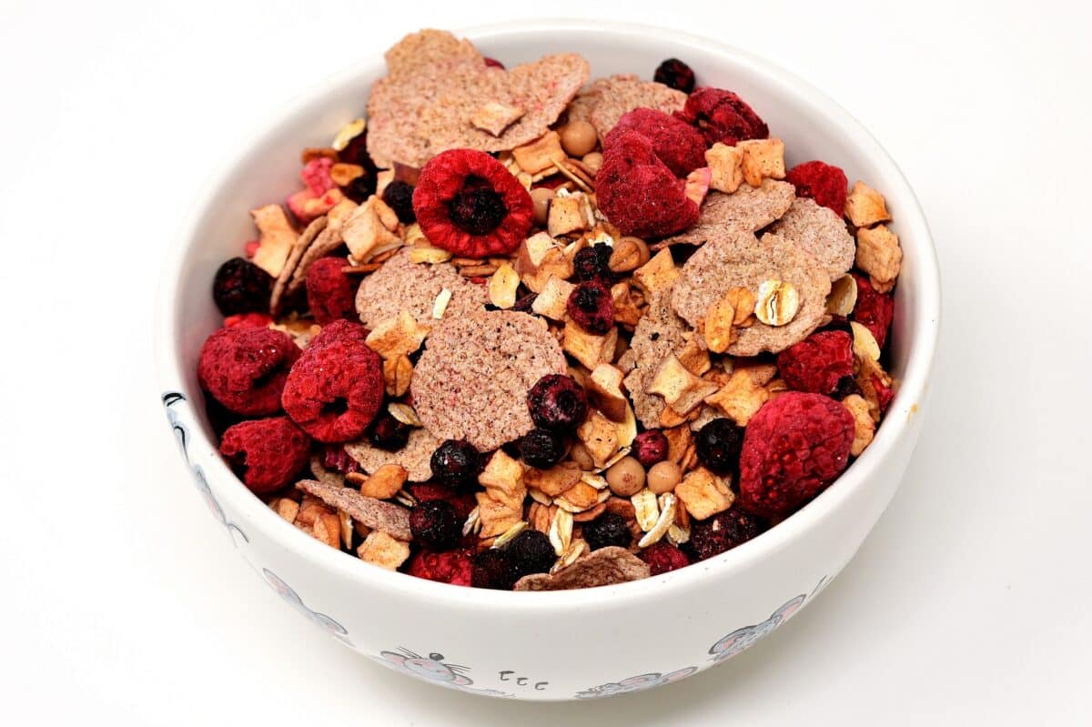 a bowl of muesli