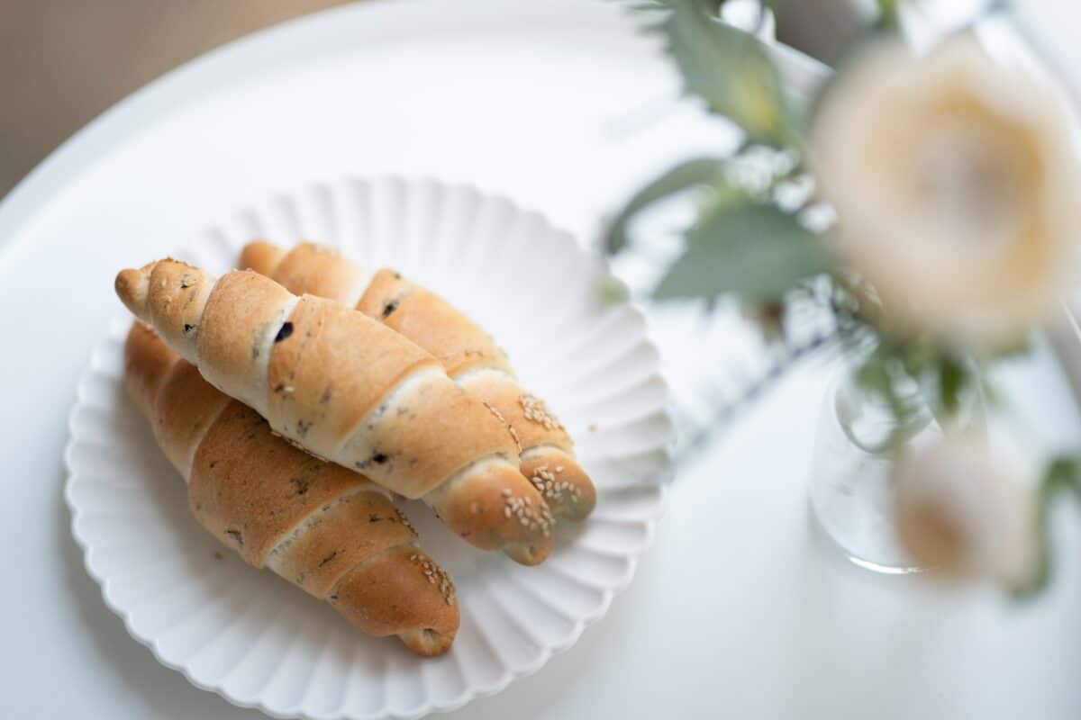 crescent rolls on a white plate