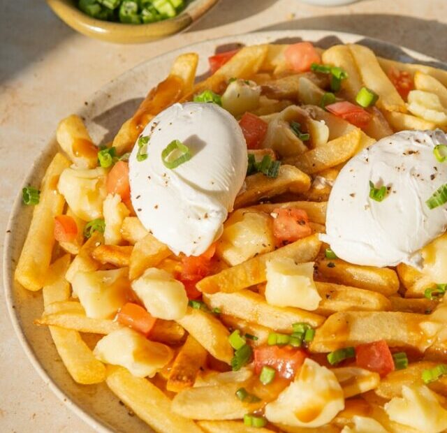 breakfast poutine served on a plate