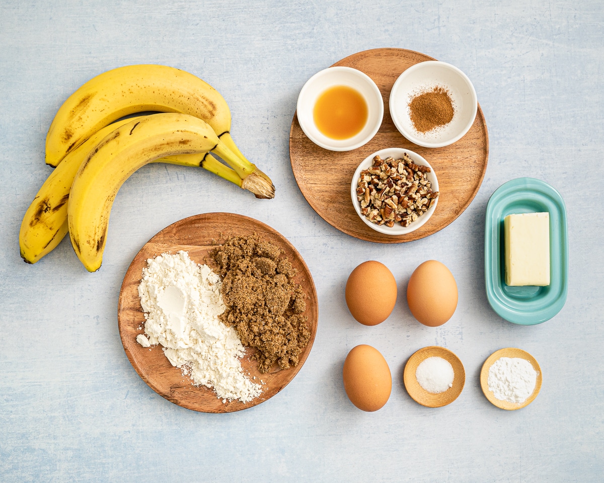 ingredients used to make banana bread (no baking soda)