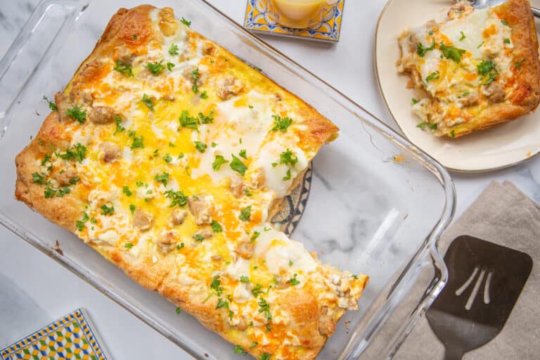Sausage & Cream Cheese Breakfast Casserole Golden Truffle