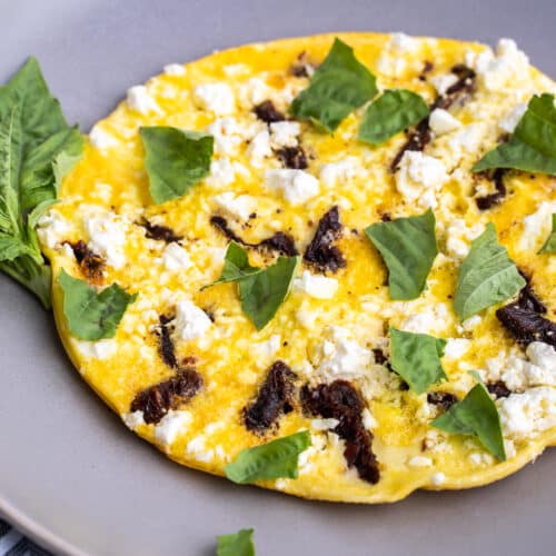 sun-dried tomato omelette served on a plate