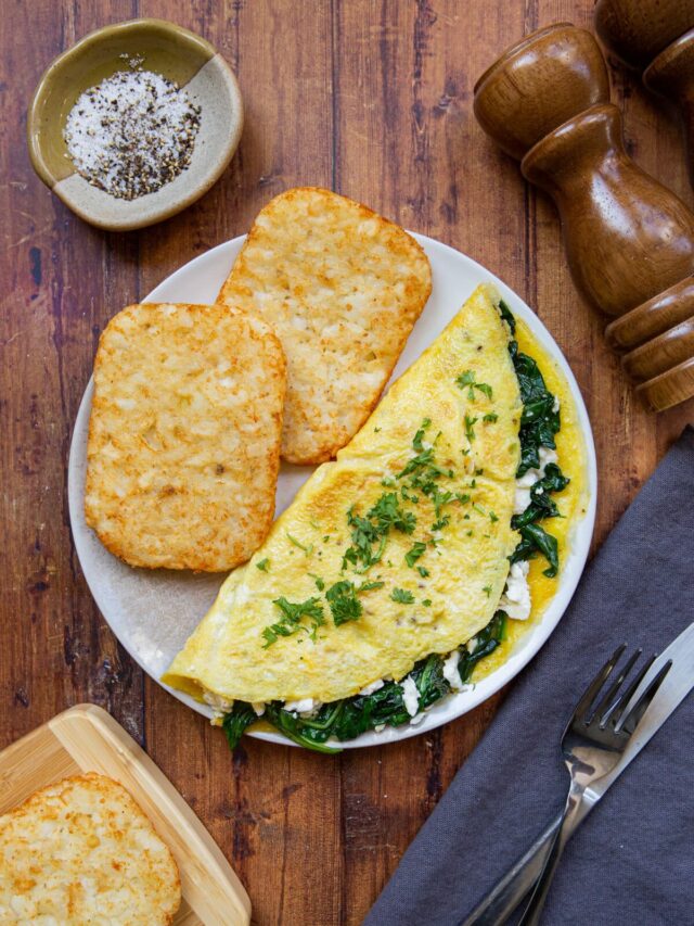 How To Make Spinach and Feta Cheese Omelette Golden Truffle