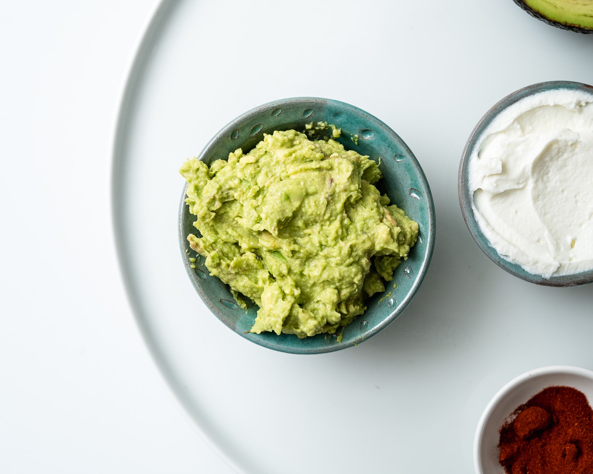 mashed avocadoes