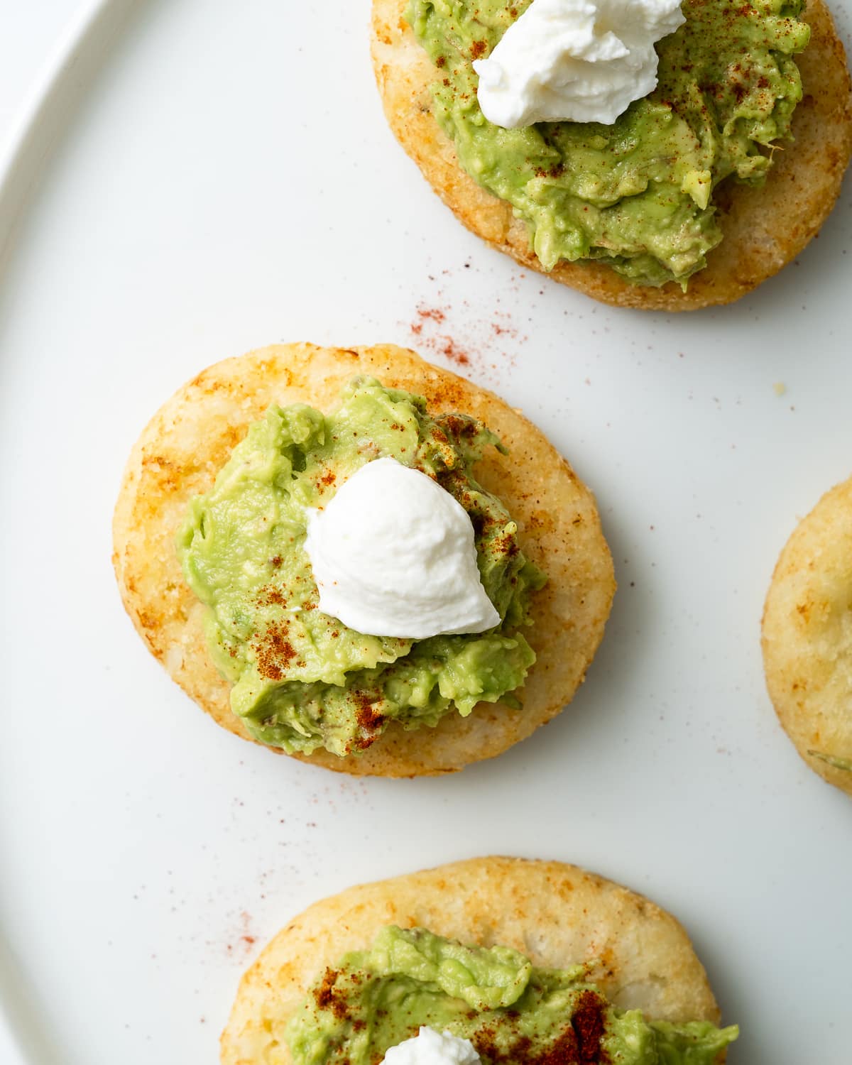 assemble hashbrown avocado toast