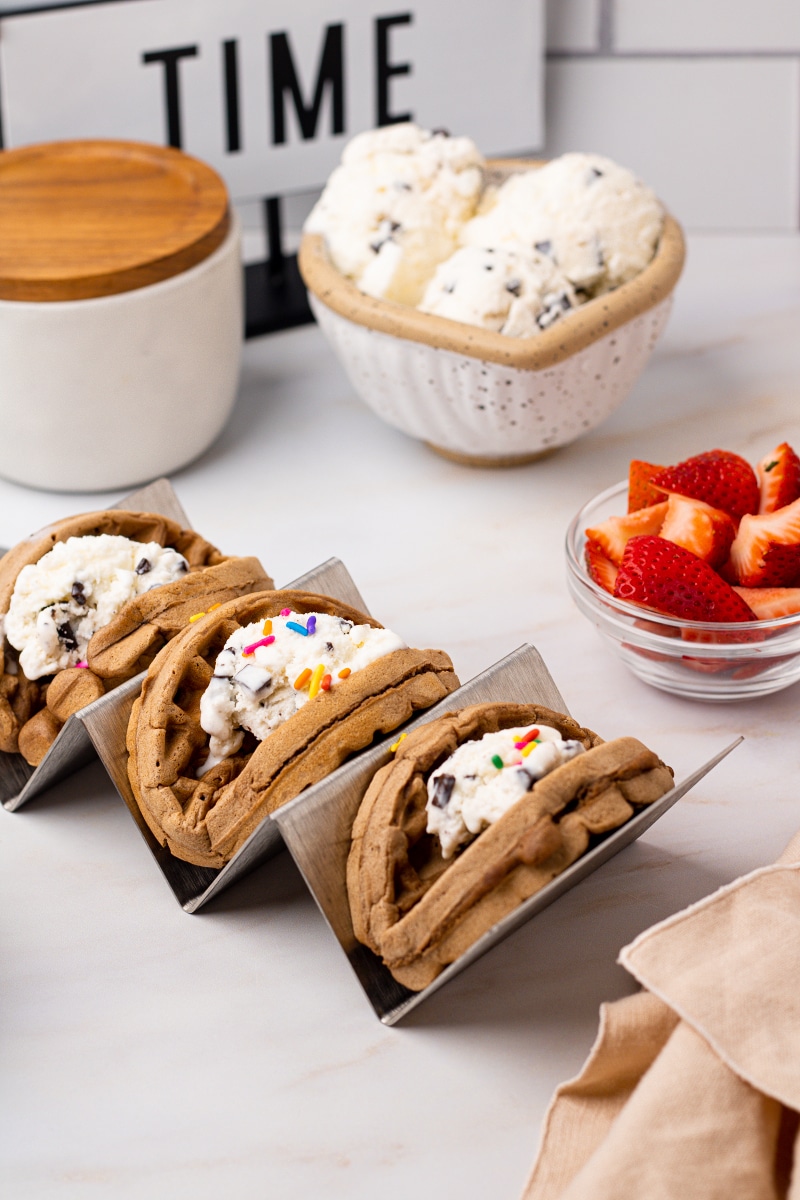 waffle tacos filled with ice cream